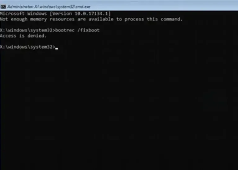 Fixing 'Access is Denied' Error When Running Bootrec Fixboot Command in Windows Tutorial