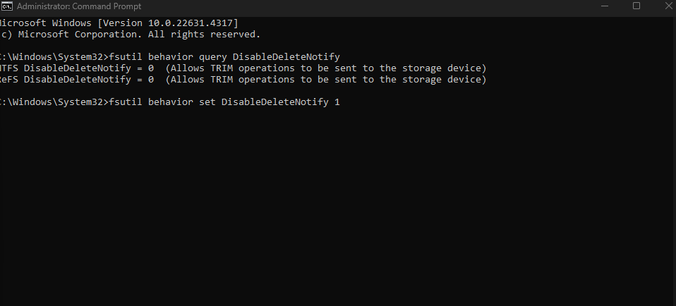 How to Fix ERROR_FILE_LEVEL_TRIM_NOT_SUPPORTED 2025 3 Disable the Trim Function