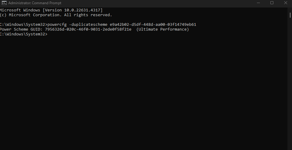 powercfg -duplicatescheme