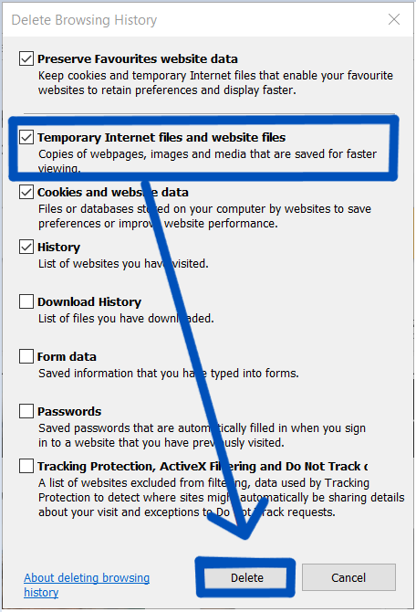 Clear Temporary Internet Files