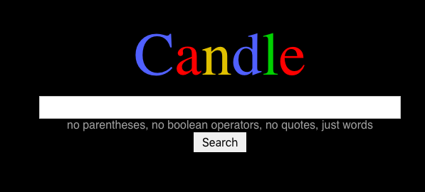 Candle search engine